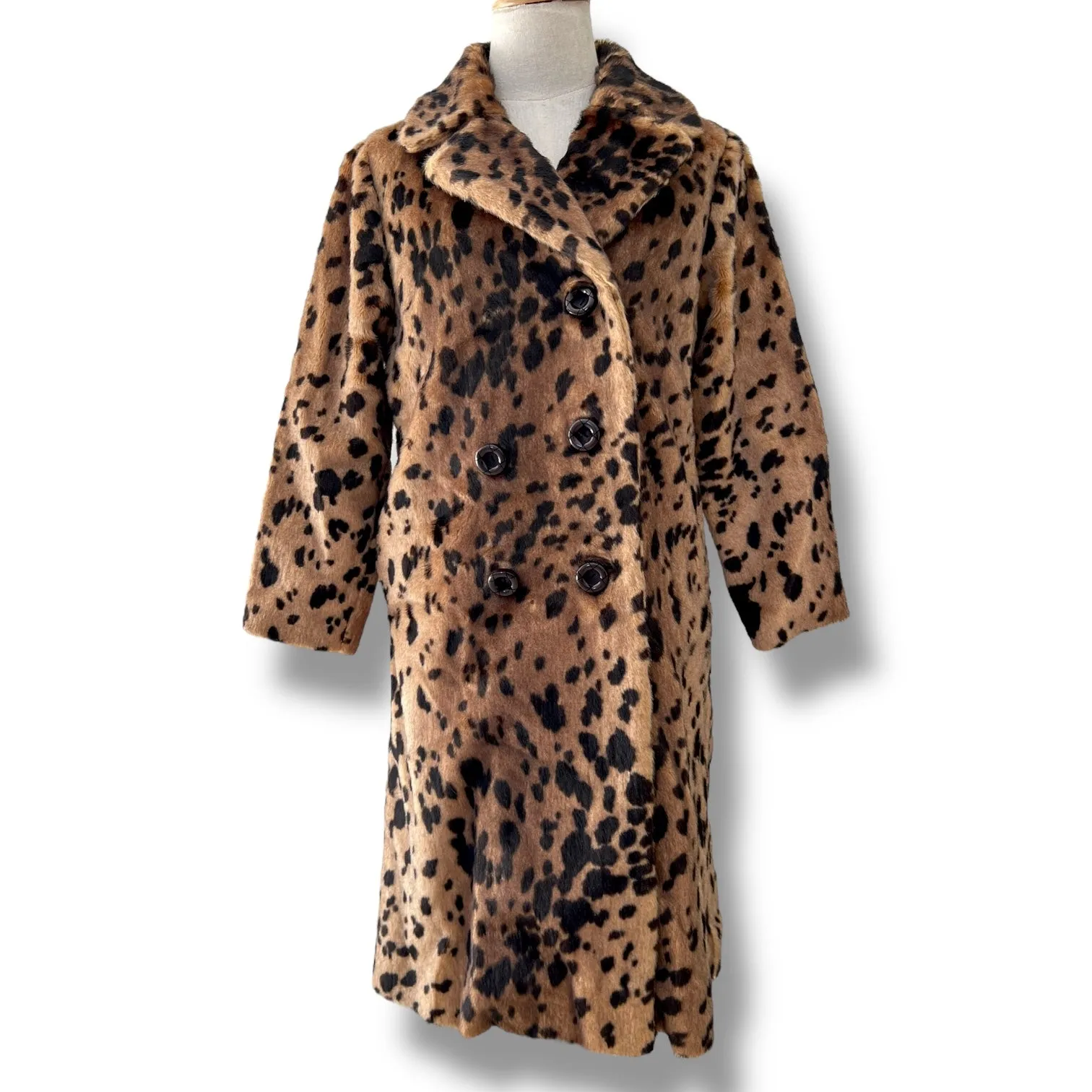 Incredible!! 1970s Leopard Print Faux Fur Coat