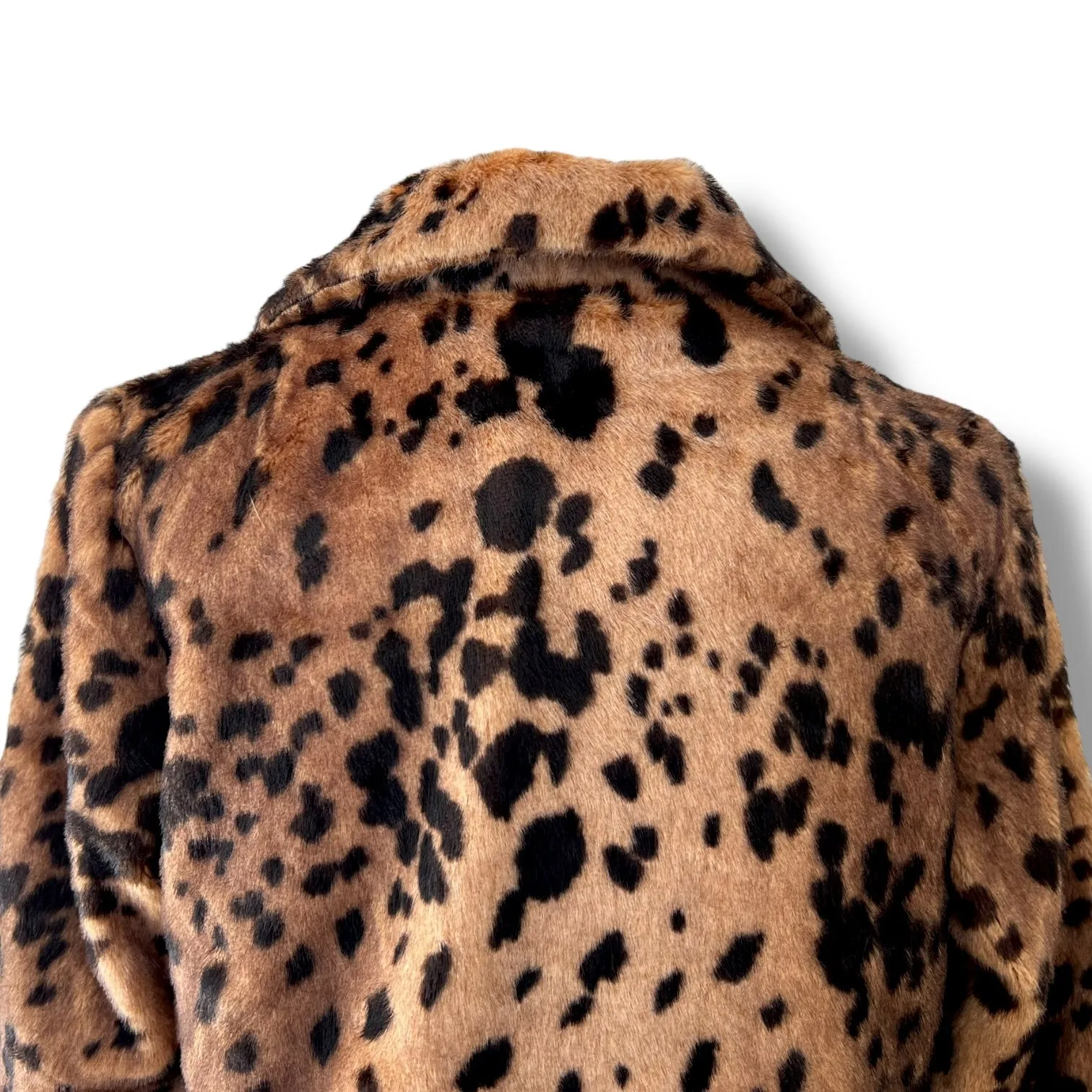 Incredible!! 1970s Leopard Print Faux Fur Coat