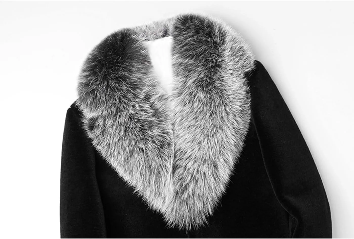 INVACHI Men's Faux Fur Coat Winter Long Faux Mink Coat Fluffy Thick Trench Coat for Men