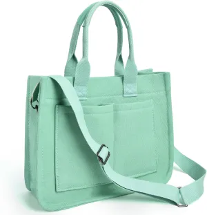 IwIeIaIrI Canvas Tote Bag for Women with Multi Pockets,Trendy Shoulder Handbag with Compartments for shopping,Work,Beach