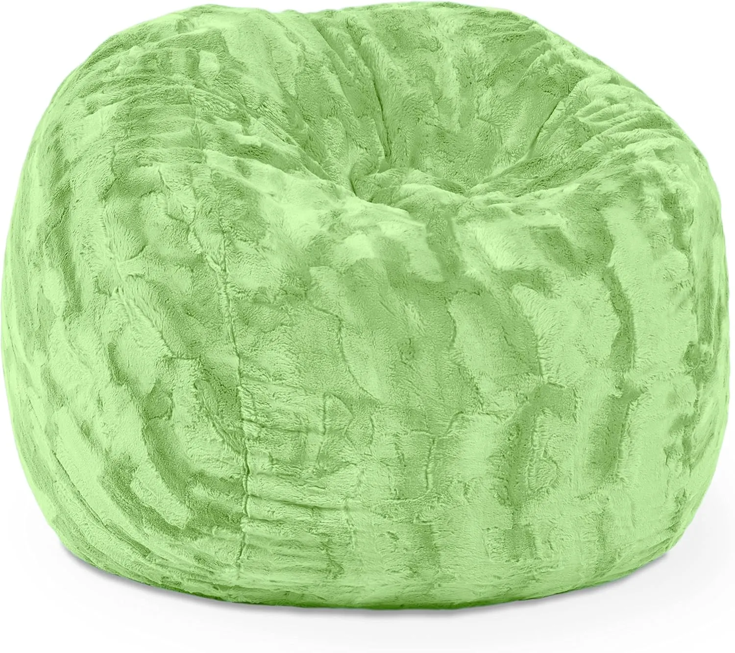 Jaxx Saxx 3 Foot Bean Bag Chair - Faux Fur - Fun Colors, Lime Green
