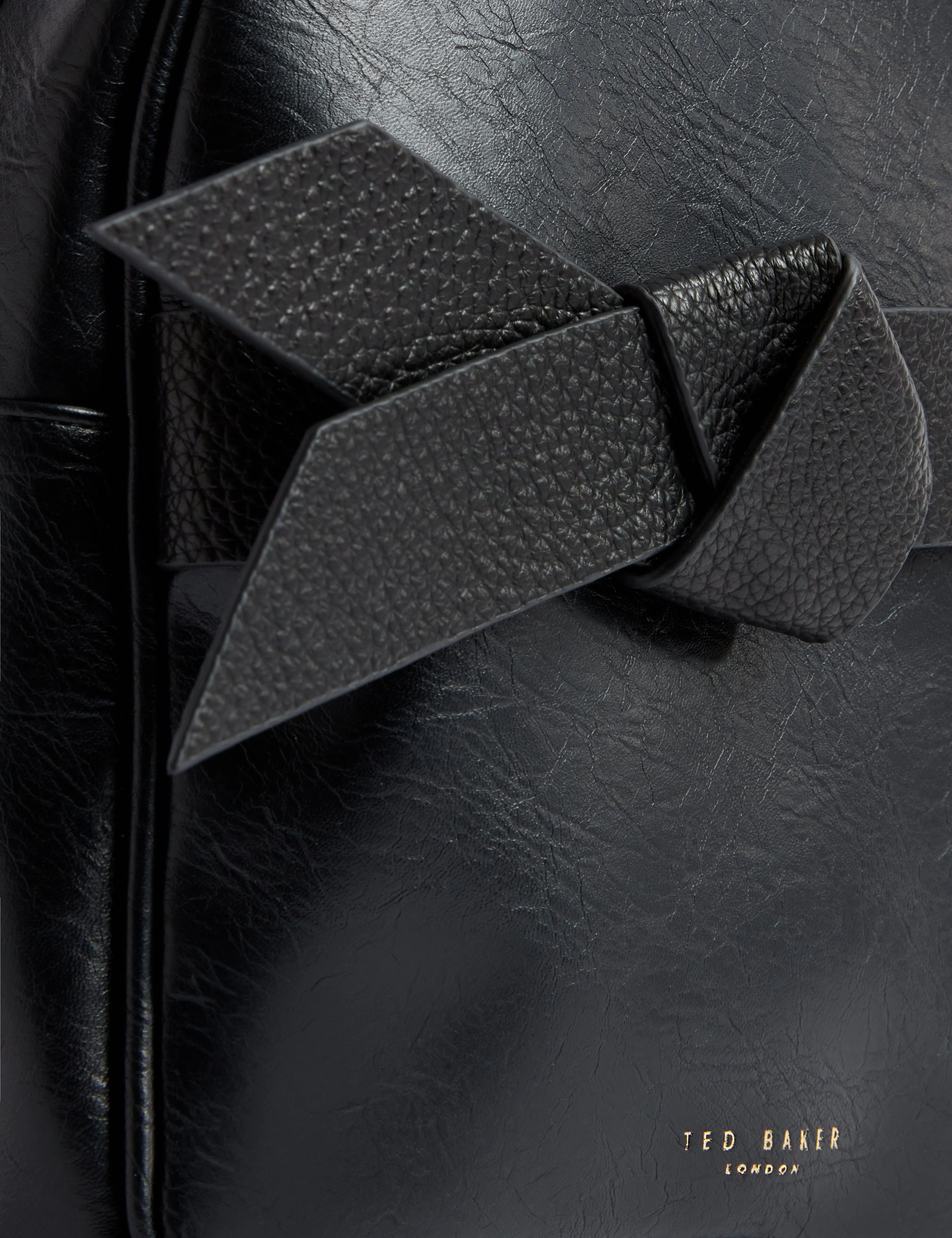 Jimliya Faux Leather Bow Mini Backpack Black