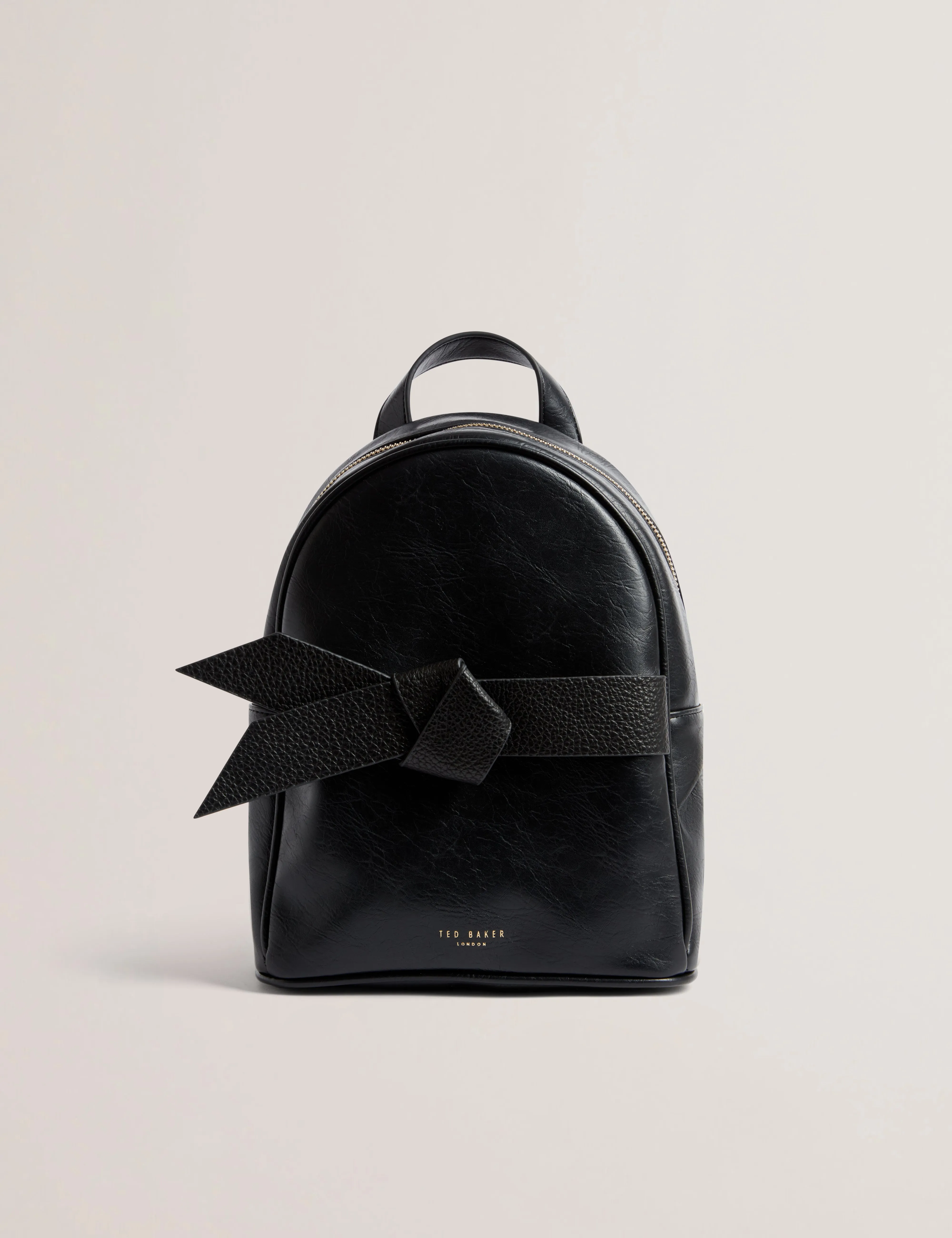 Jimliya Faux Leather Bow Mini Backpack Black