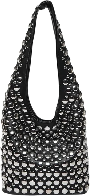 JQAliMOVV Studded Purses for Women Vegan Leather Tote Bag 90s Y2K Punk Purse Stud Shoulder Handbags