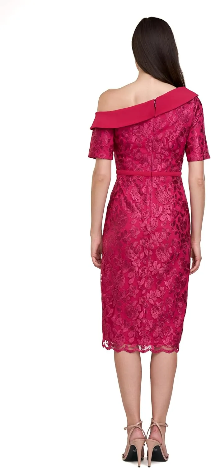 JS Collections Women's Fay Asymmetric Cocktail Sheath