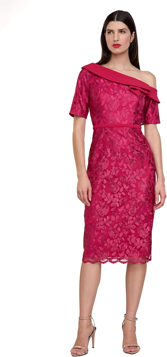 JS Collections Women's Fay Asymmetric Cocktail Sheath