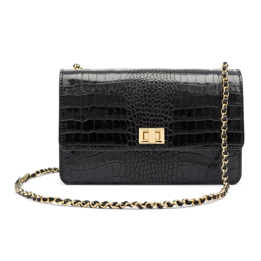 Julia Bag - Black Croc-Effect