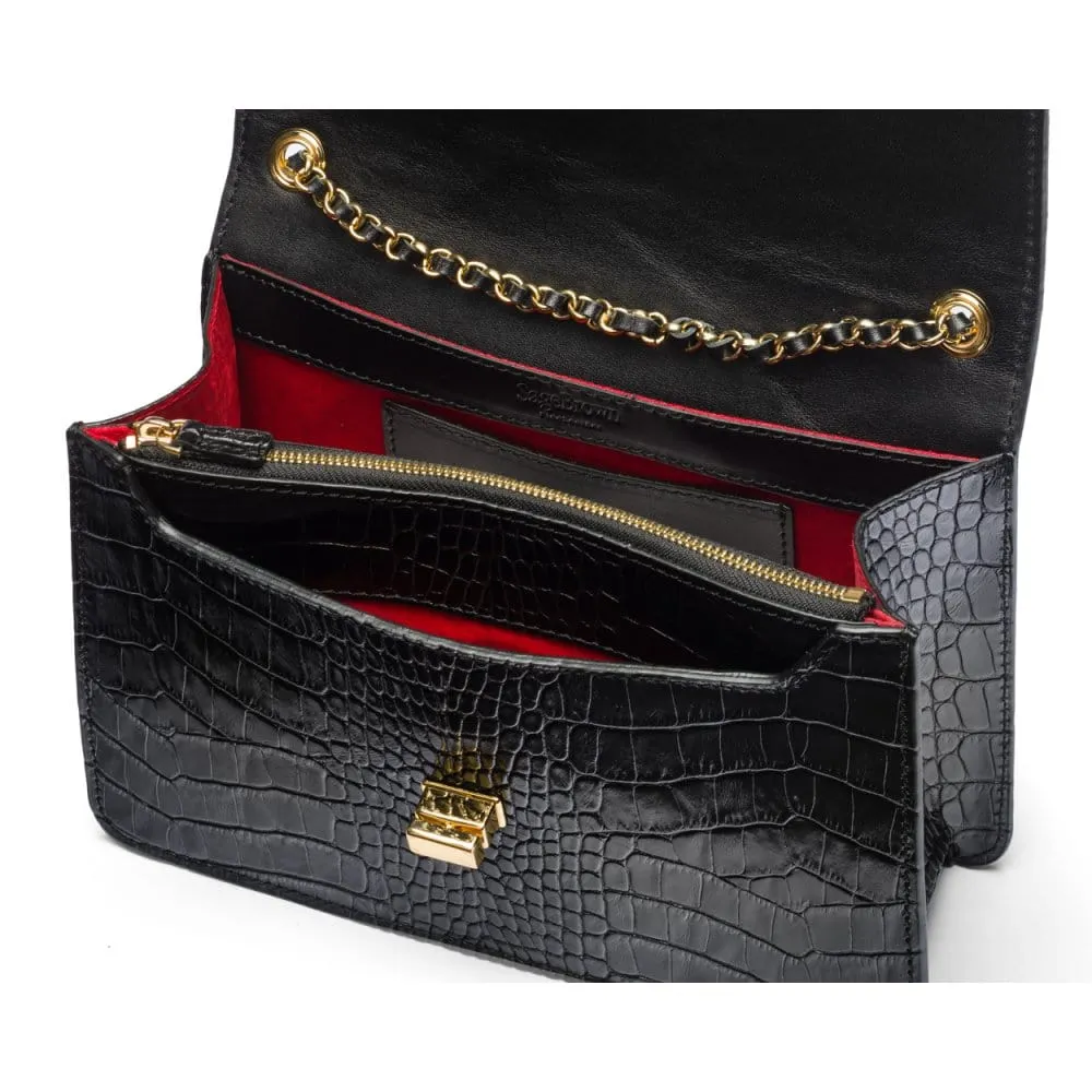 Julia Bag - Black Croc-Effect