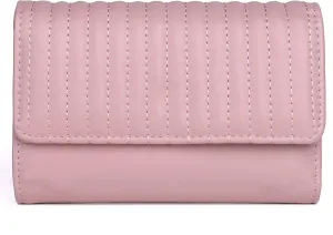 Julia Buxton Channel Quilted Vegan Leather Mid Sized Tri-fold