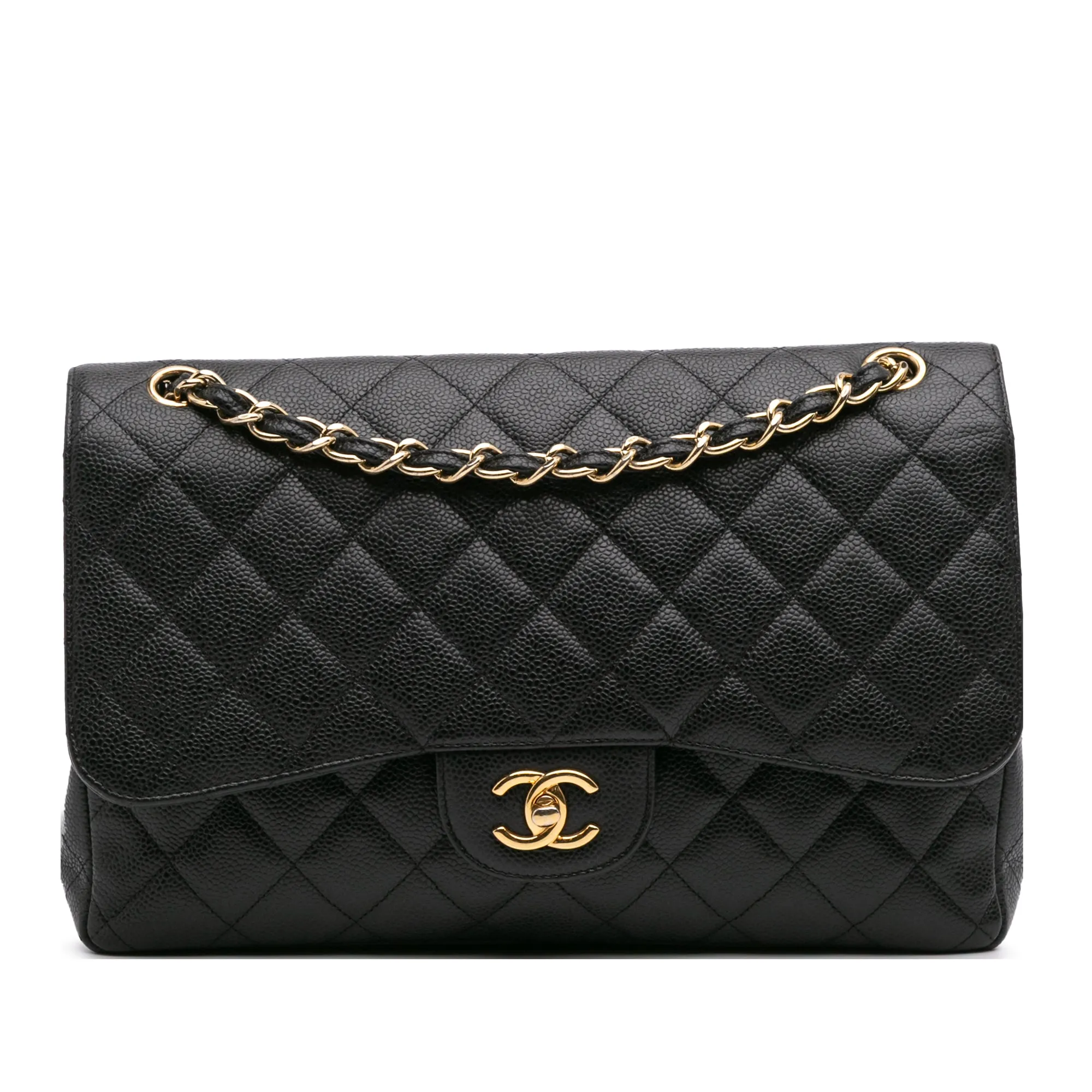 Jumbo Classic Caviar Double Flap