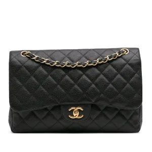 Jumbo Classic Caviar Double Flap
