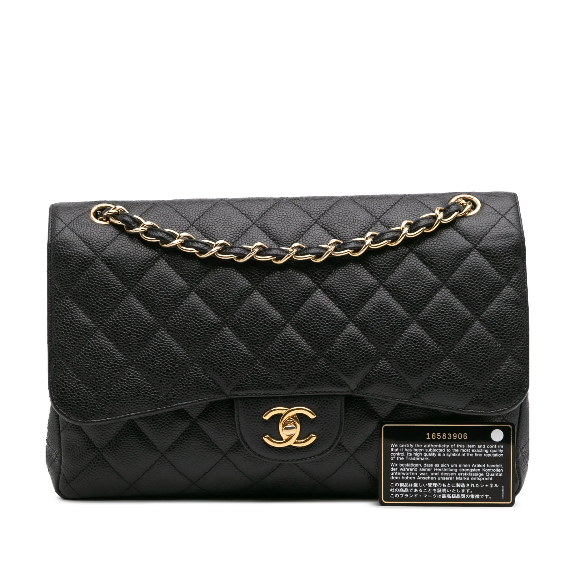 Jumbo Classic Caviar Double Flap