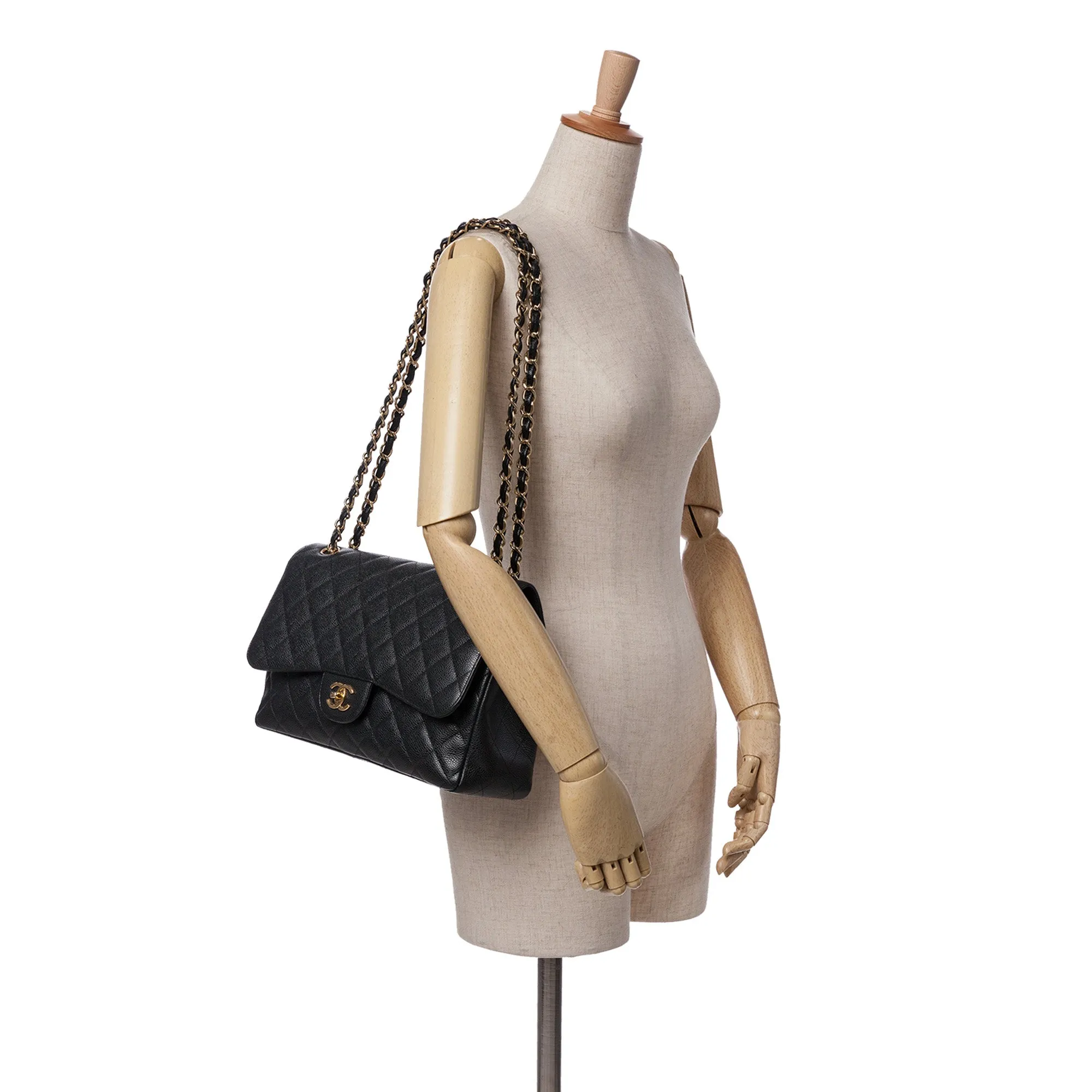 Jumbo Classic Caviar Double Flap