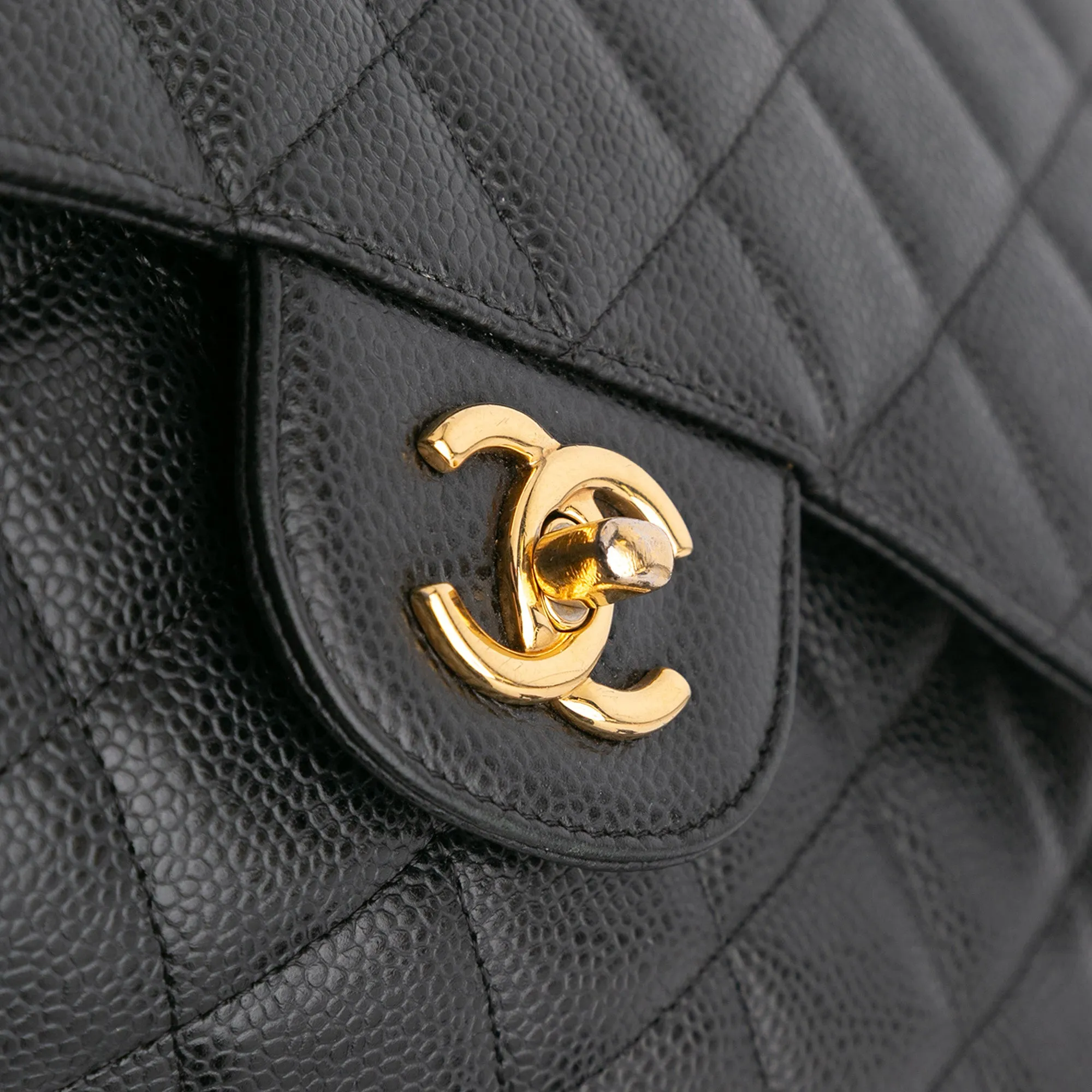 Jumbo Classic Caviar Double Flap