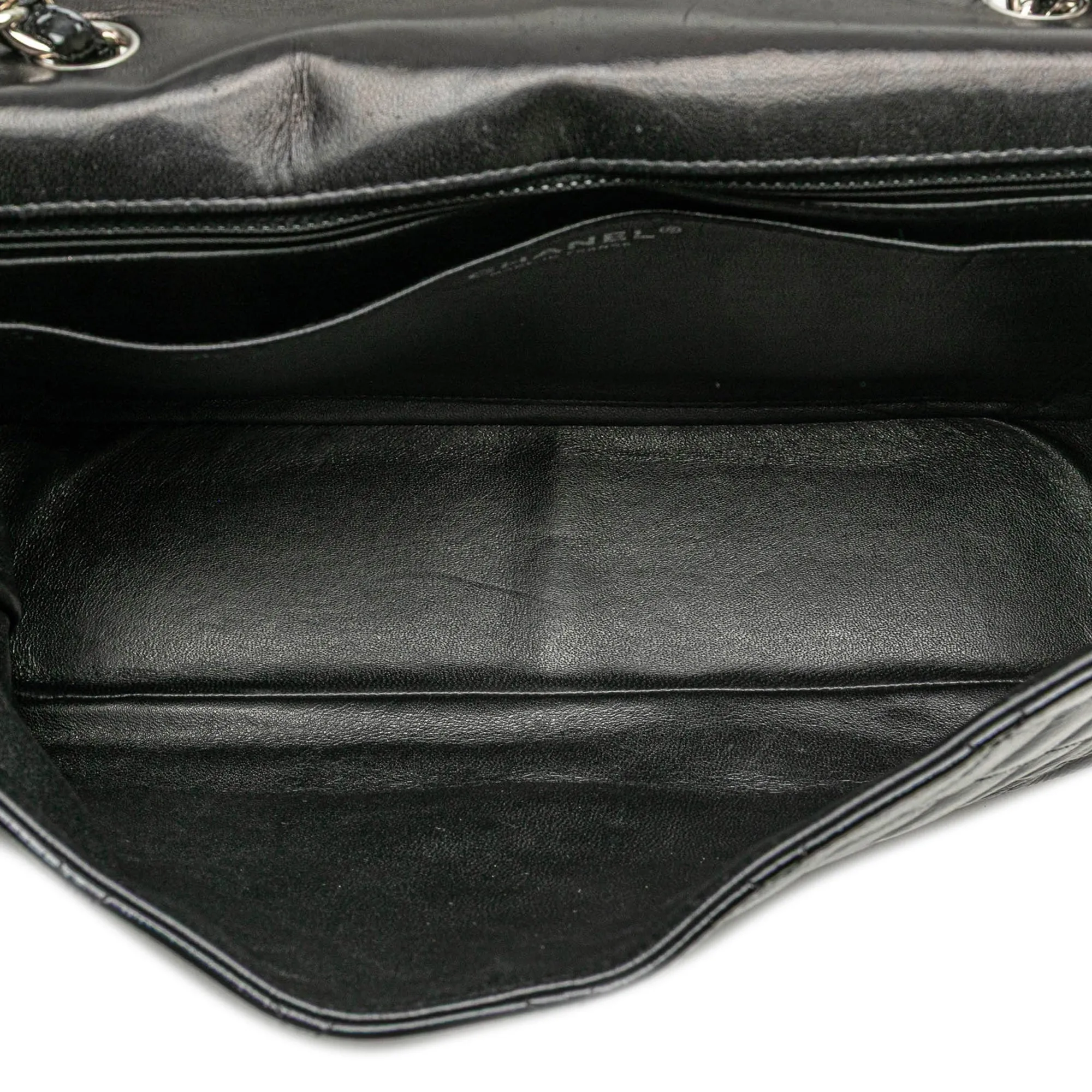 Jumbo Classic Crinkled Patent Single Flap