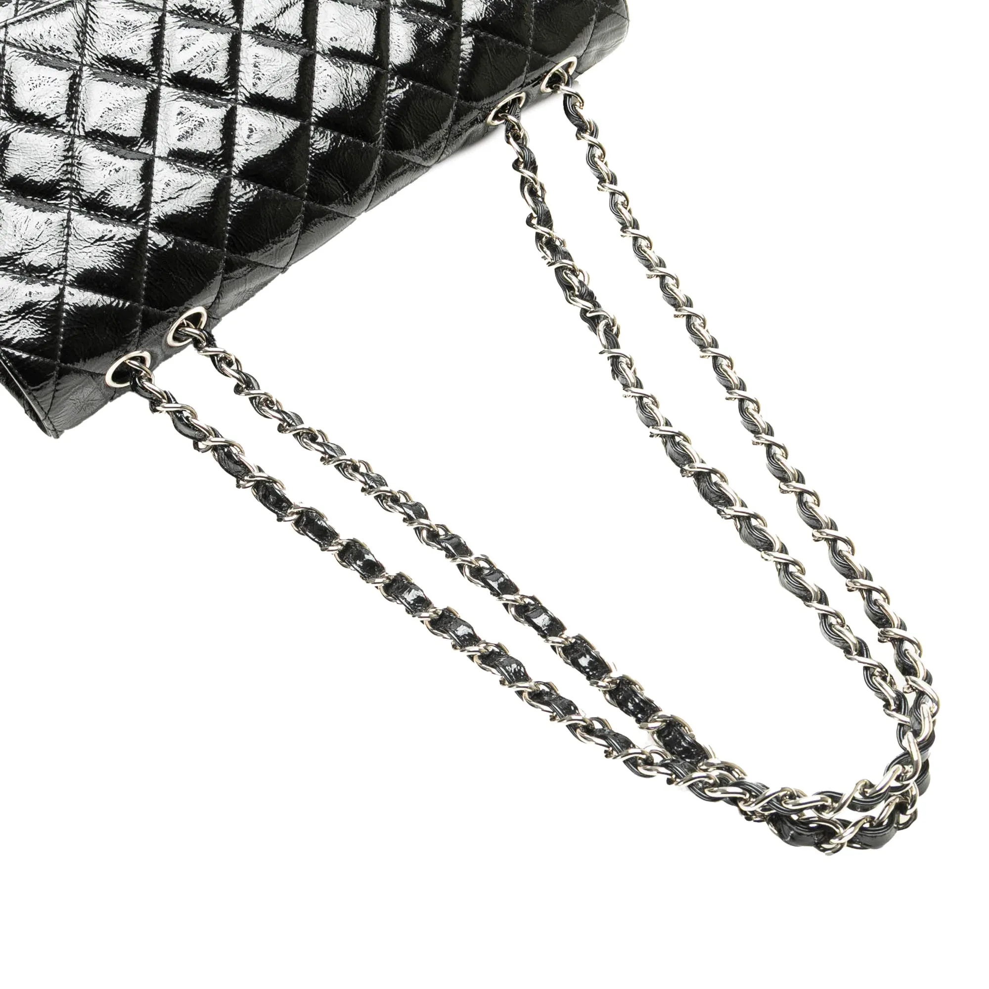 Jumbo Classic Crinkled Patent Single Flap