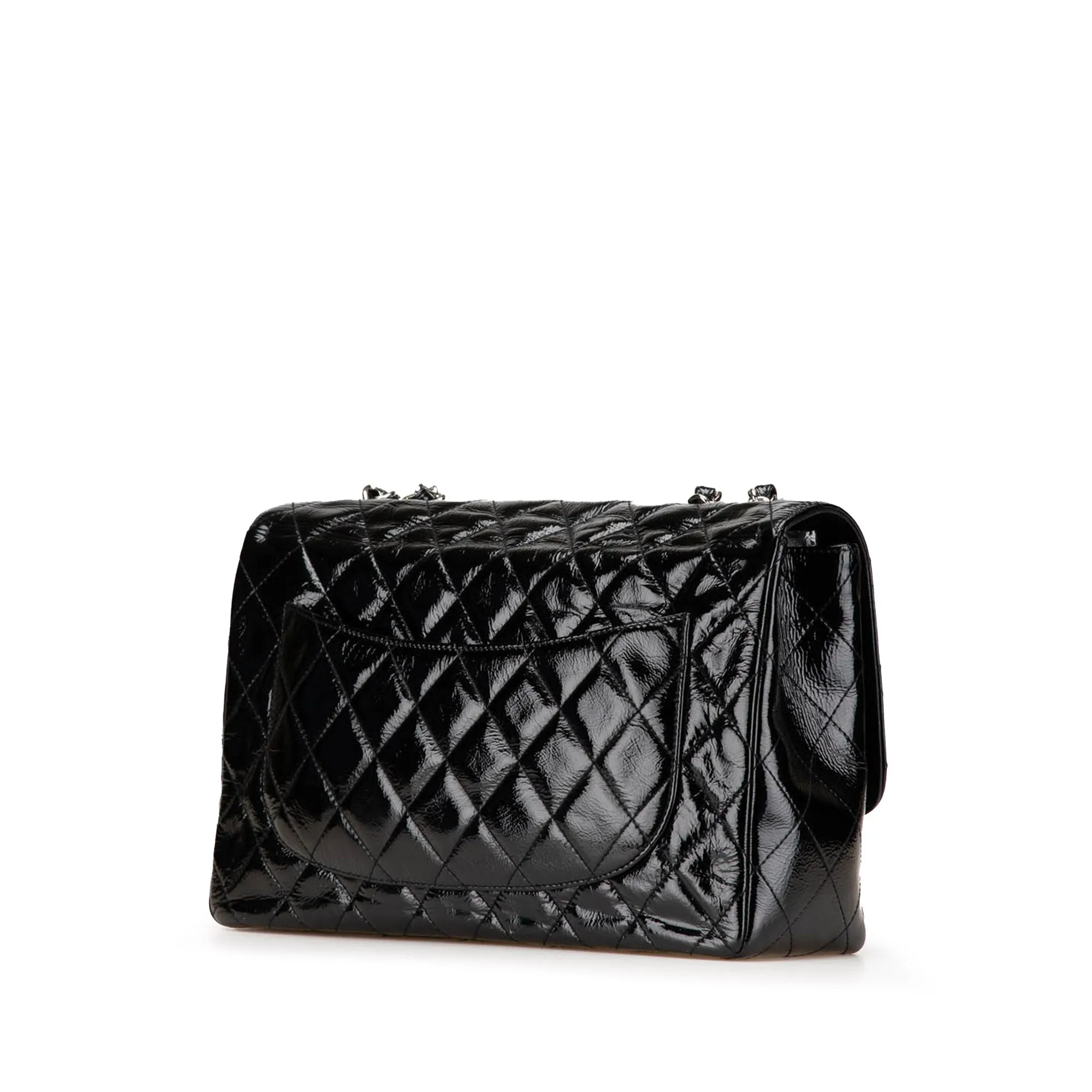 Jumbo Classic Crinkled Patent Single Flap