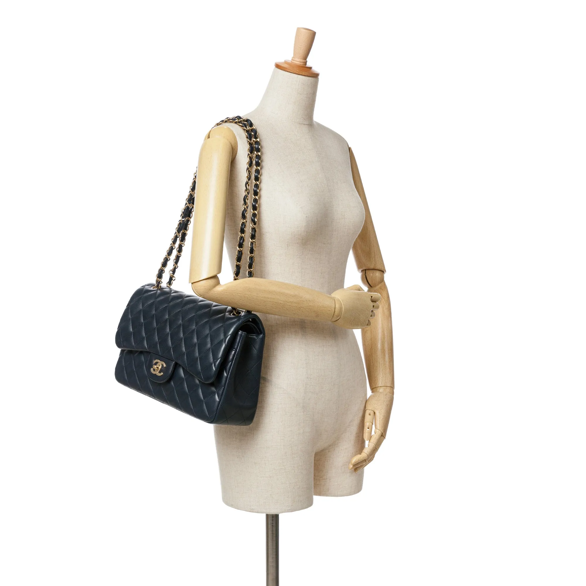Jumbo Classic Lambskin Double Flap