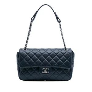 Jumbo Perforated Lambskin Single Flap