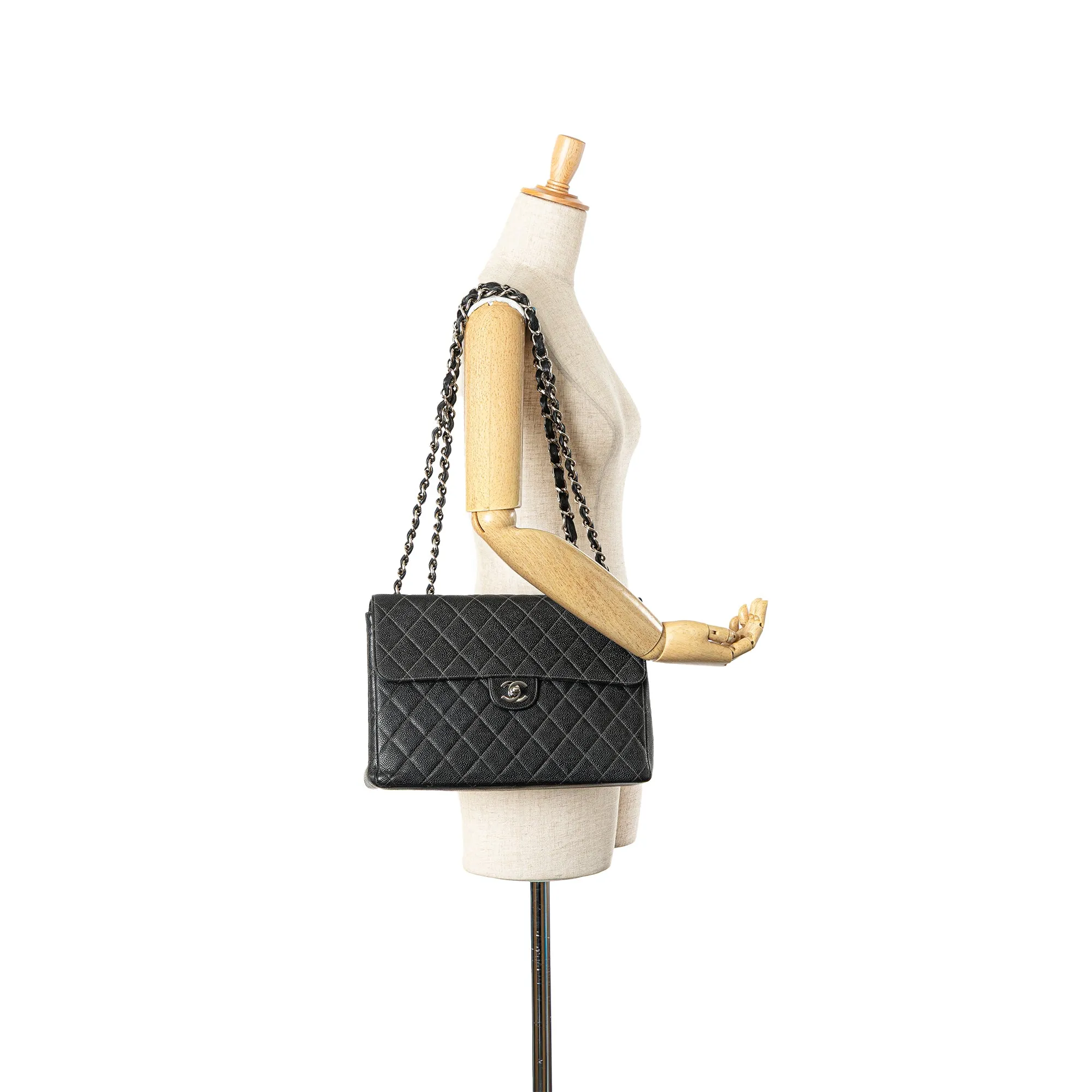 Jumbo Quilted Caviar Single Flap