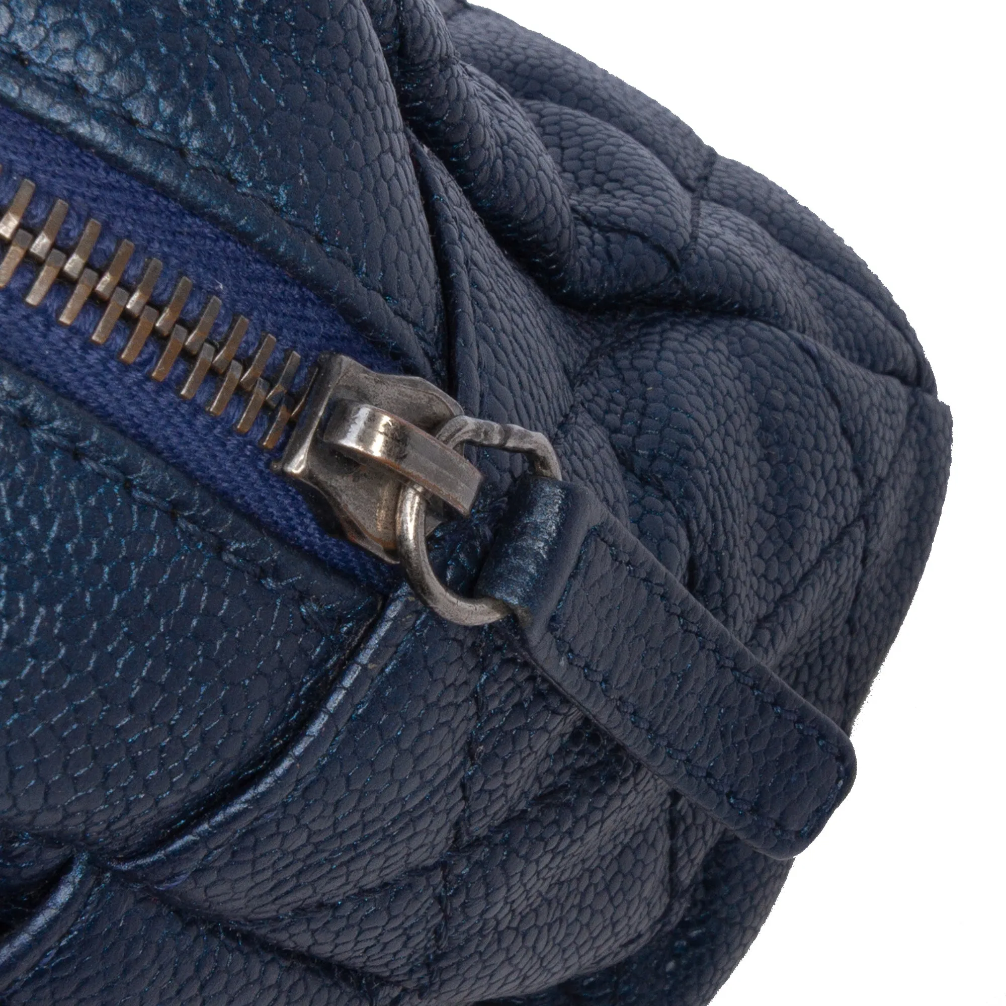Jumbo Quilted Iridescent Caviar Easy Flap
