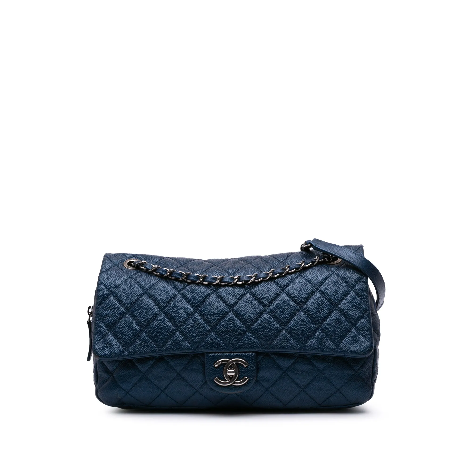 Jumbo Quilted Iridescent Caviar Easy Flap