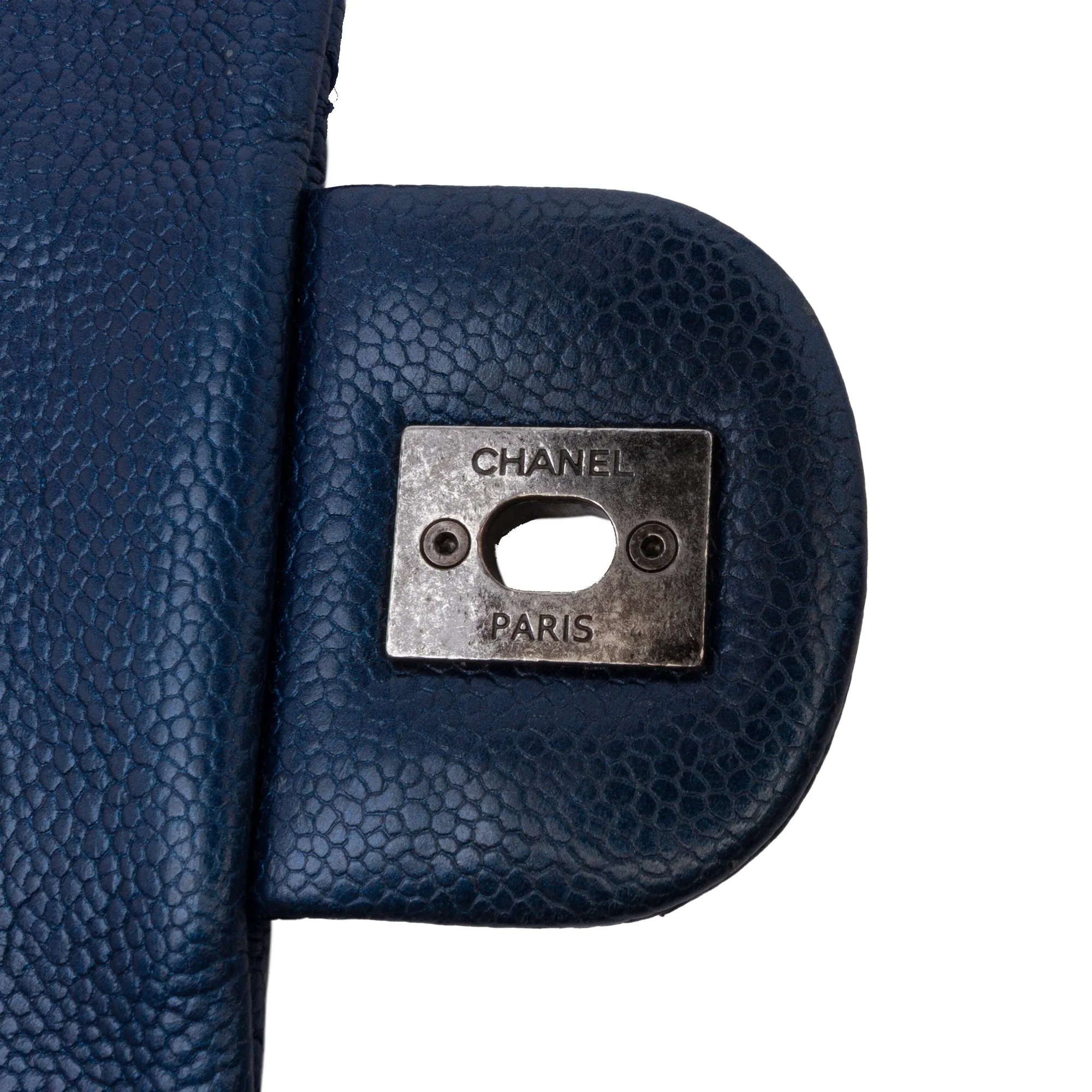 Jumbo Quilted Iridescent Caviar Easy Flap