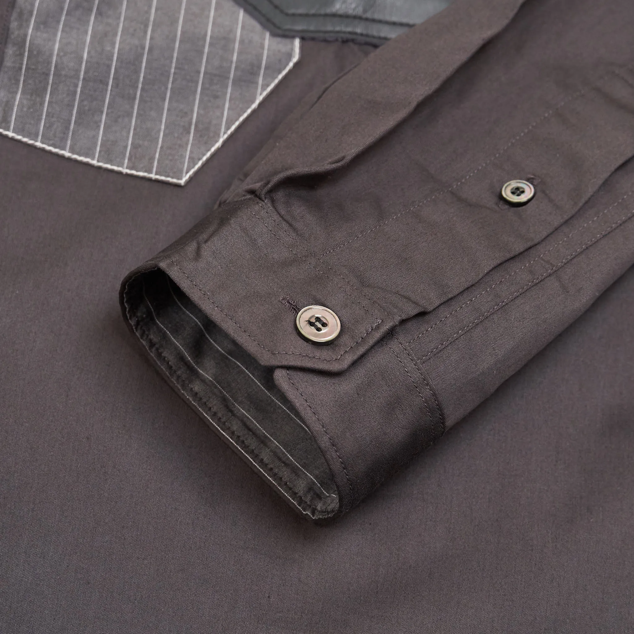 Junya Watanabe Man Black Patchwork Shirt