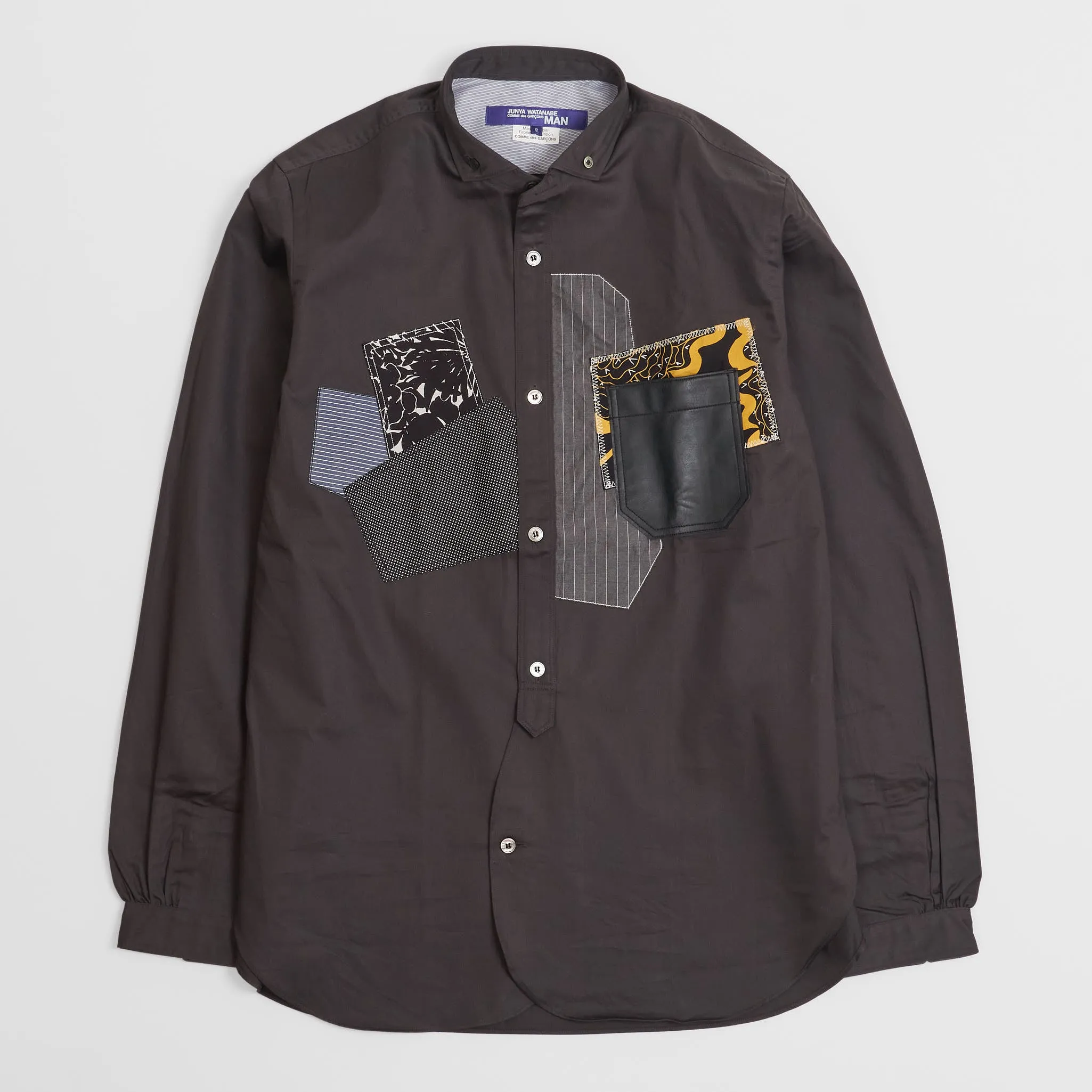 Junya Watanabe Man Black Patchwork Shirt