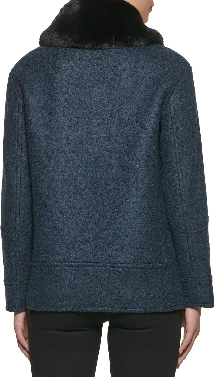 Kenneth Cole Women's Faux Fur Trim Jacket