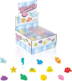 Kids Sea Life Mochi Squishy Animal Toys, Fun Mini Kawaii Squishies for Kids and Adults, Great Party Favors, Stress Relief Toys and Fidget Toy, Super Soft (Sea Animals 12 Pieces)