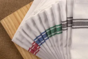 Kitchen Dish Towels with Vintage Design for Kitchen Decor, 100% Cotton Kitchen Towels, Super Absorbent (Size: 15X25 inches), Set of 12, White with Multi Color