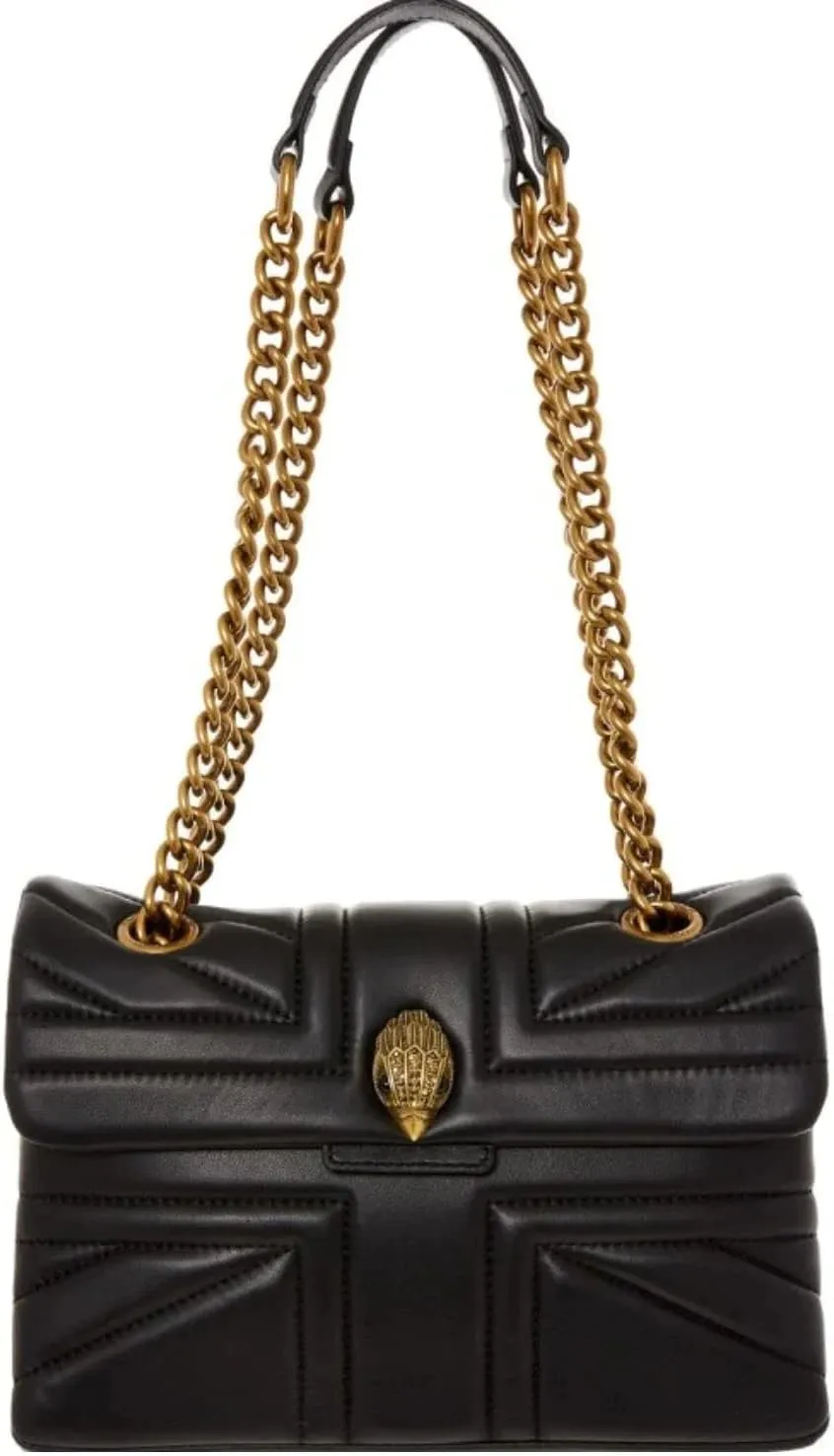 Kurt Geiger Crossbody Women’s Kensington Black Leather Union Jack Quilted Bag