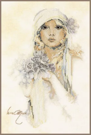 Lanarte Counted Cross Stitch kit Sara Moon Lilac Flower