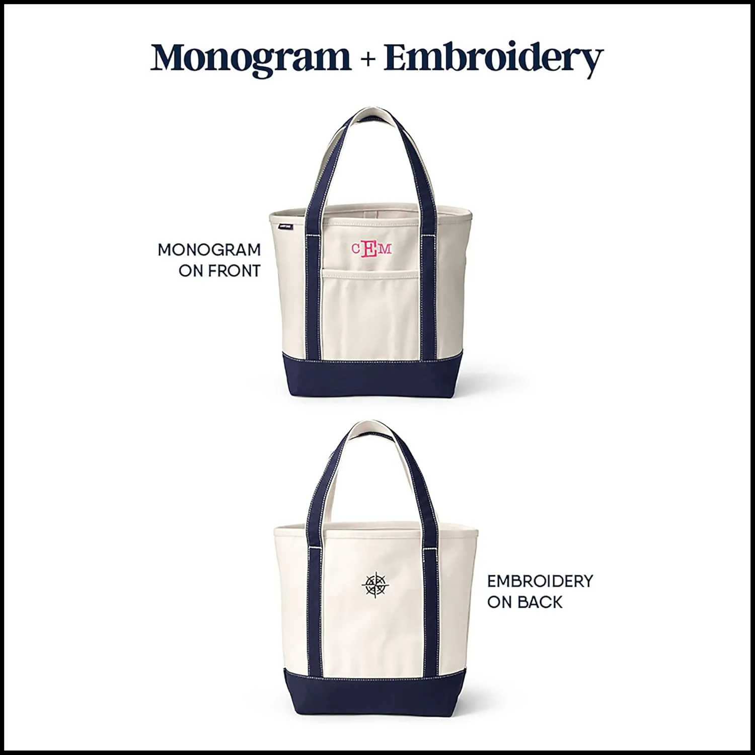 Lands' End Open Top Canvas Tote Bag