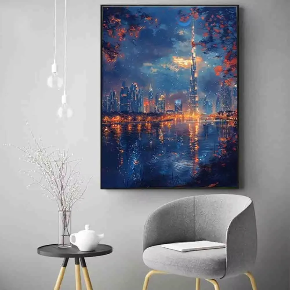 Landscape Diamond Art Kits for Adults, Diamond Painting City Gem Arts and Crafts for Adults, DIY 5D Round Full Drill Crystal Dots Embroidery Paintings, Hobbies for women, Home Wall Decor 20x28in -65z8