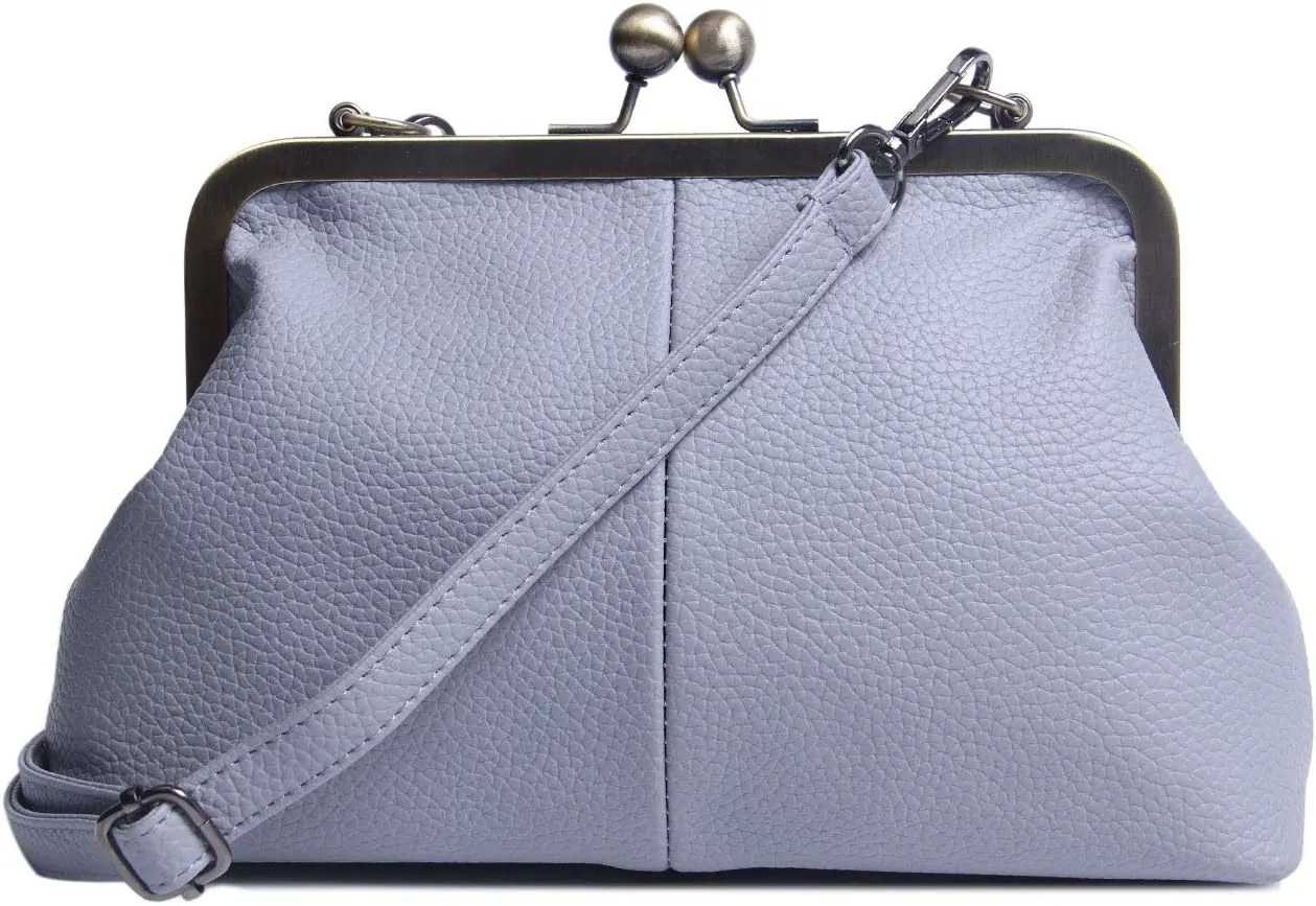 Lanpet Women Classical Kiss Lock Clutch with Chain Strap Shoulder Bag Purse Wallet