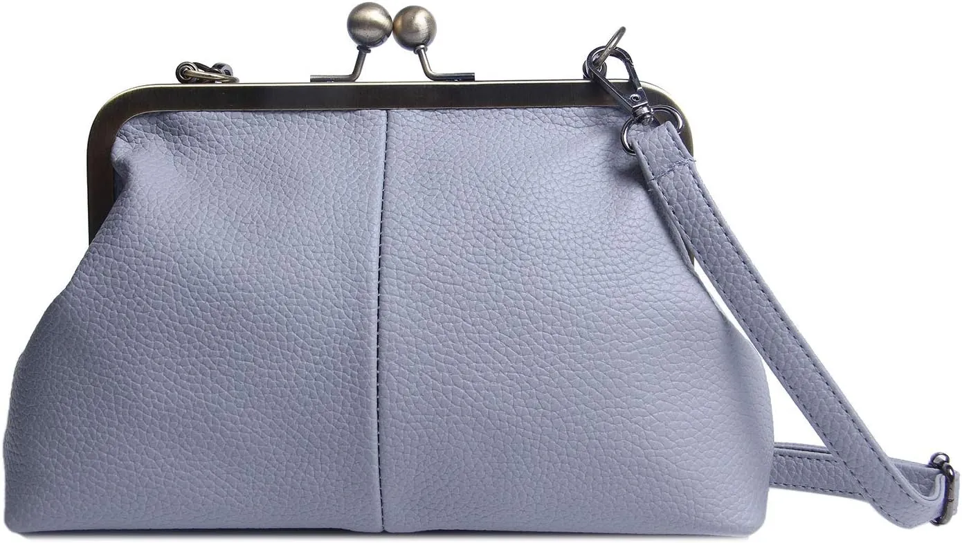 Lanpet Women Classical Kiss Lock Clutch with Chain Strap Shoulder Bag Purse Wallet