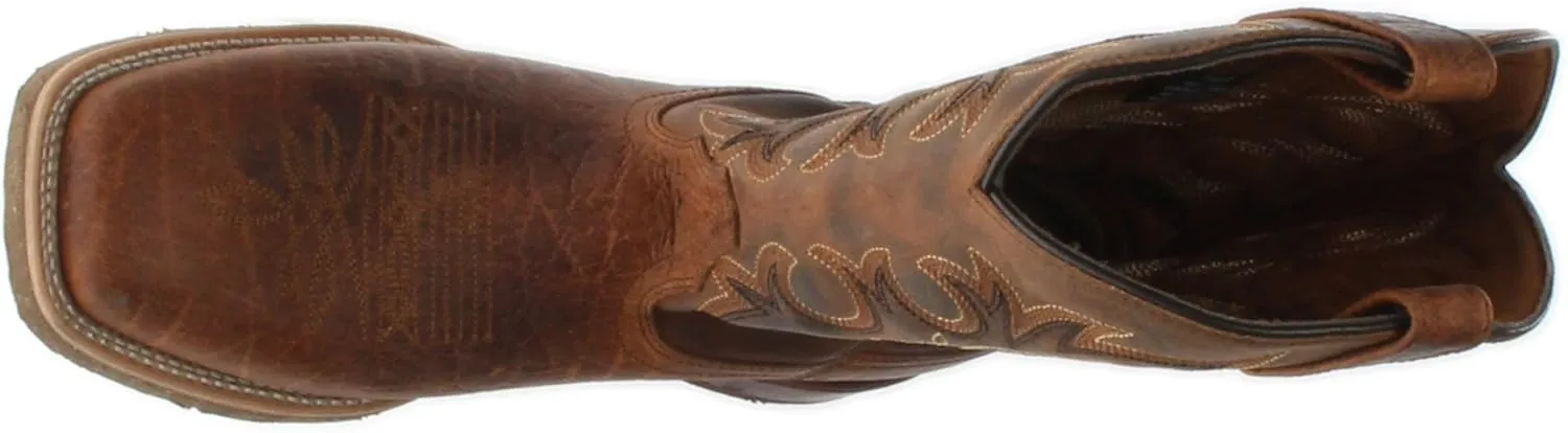 Laredo Mens Montana Embroidered Square Toe Pull On Casual Boots Mid Calf - Brown