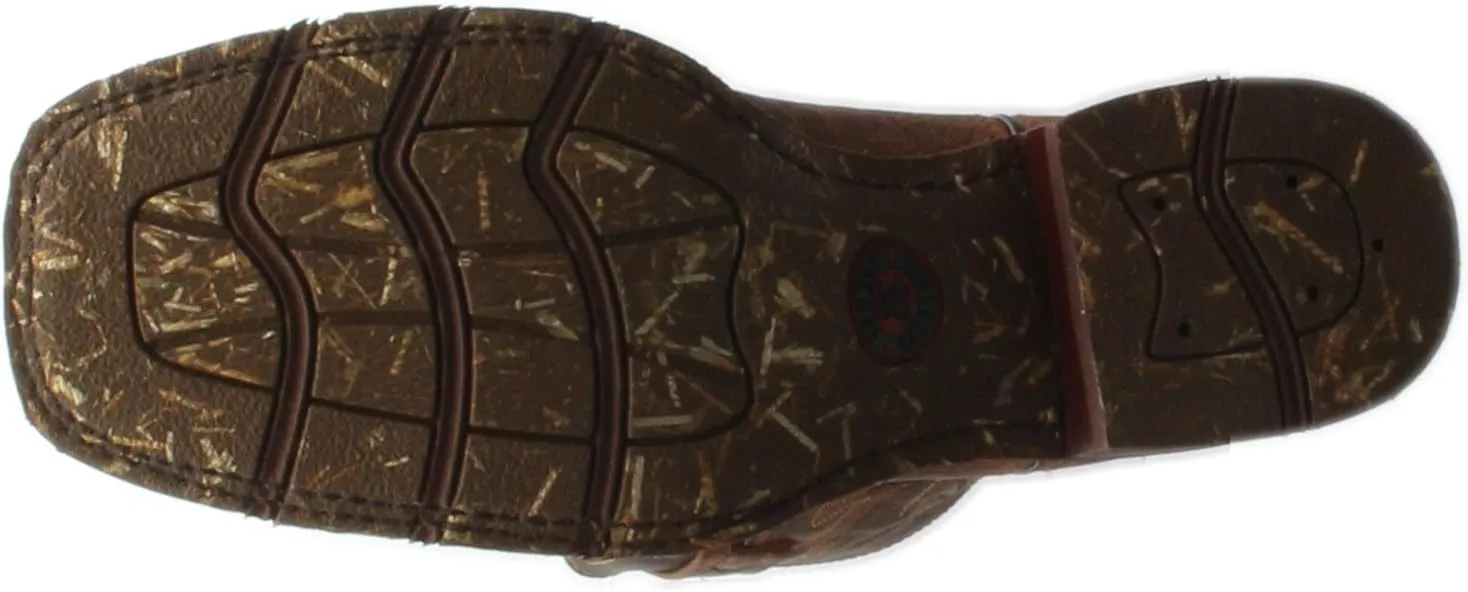 Laredo Mens Montana Embroidered Square Toe Pull On Casual Boots Mid Calf - Brown