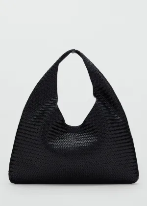 Large braided leather shoulder bag