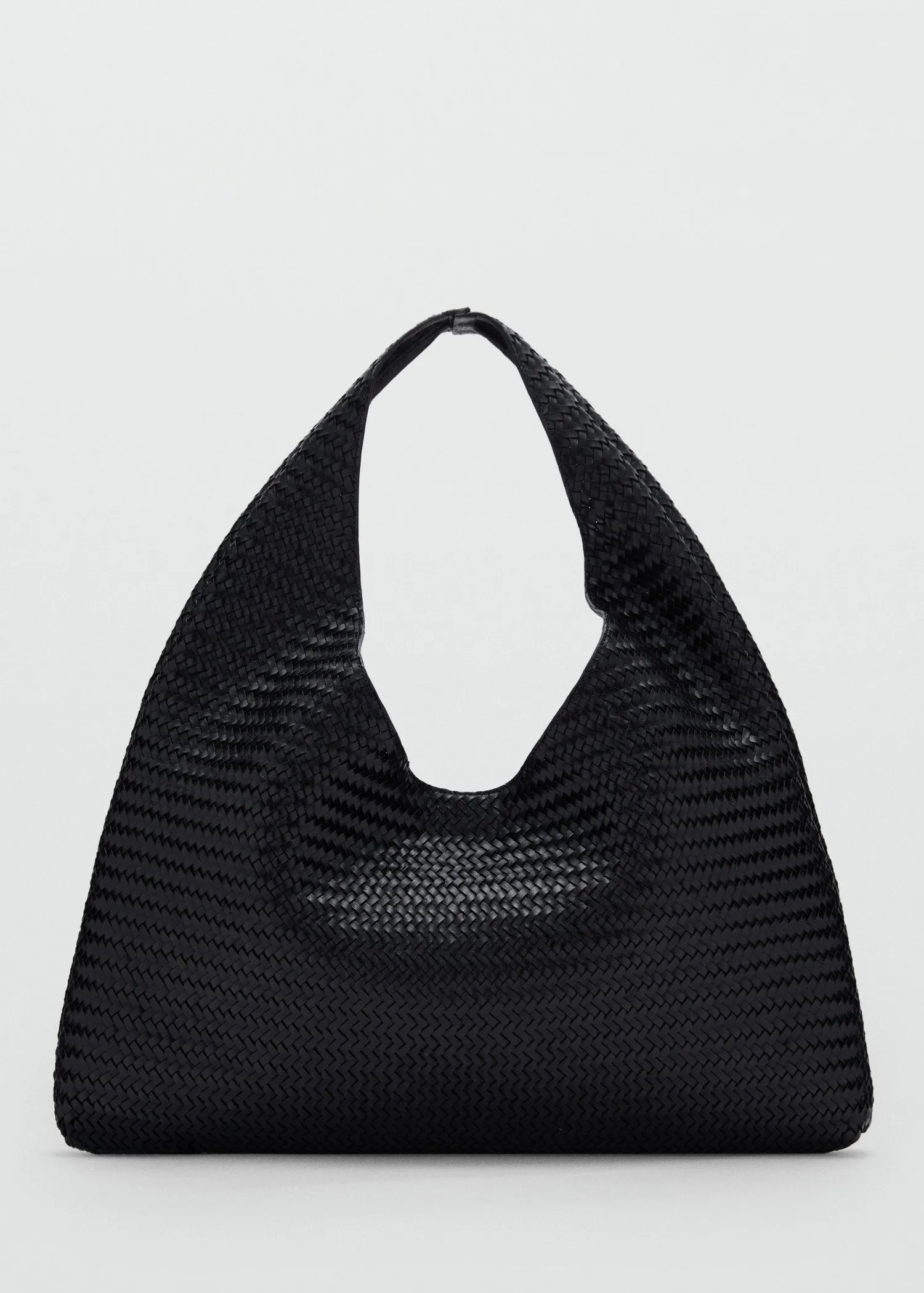 Large braided leather shoulder bag