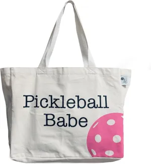 Large Canvas Pickleball Tote - Sustainable, Funny & Cute Grocery Bag