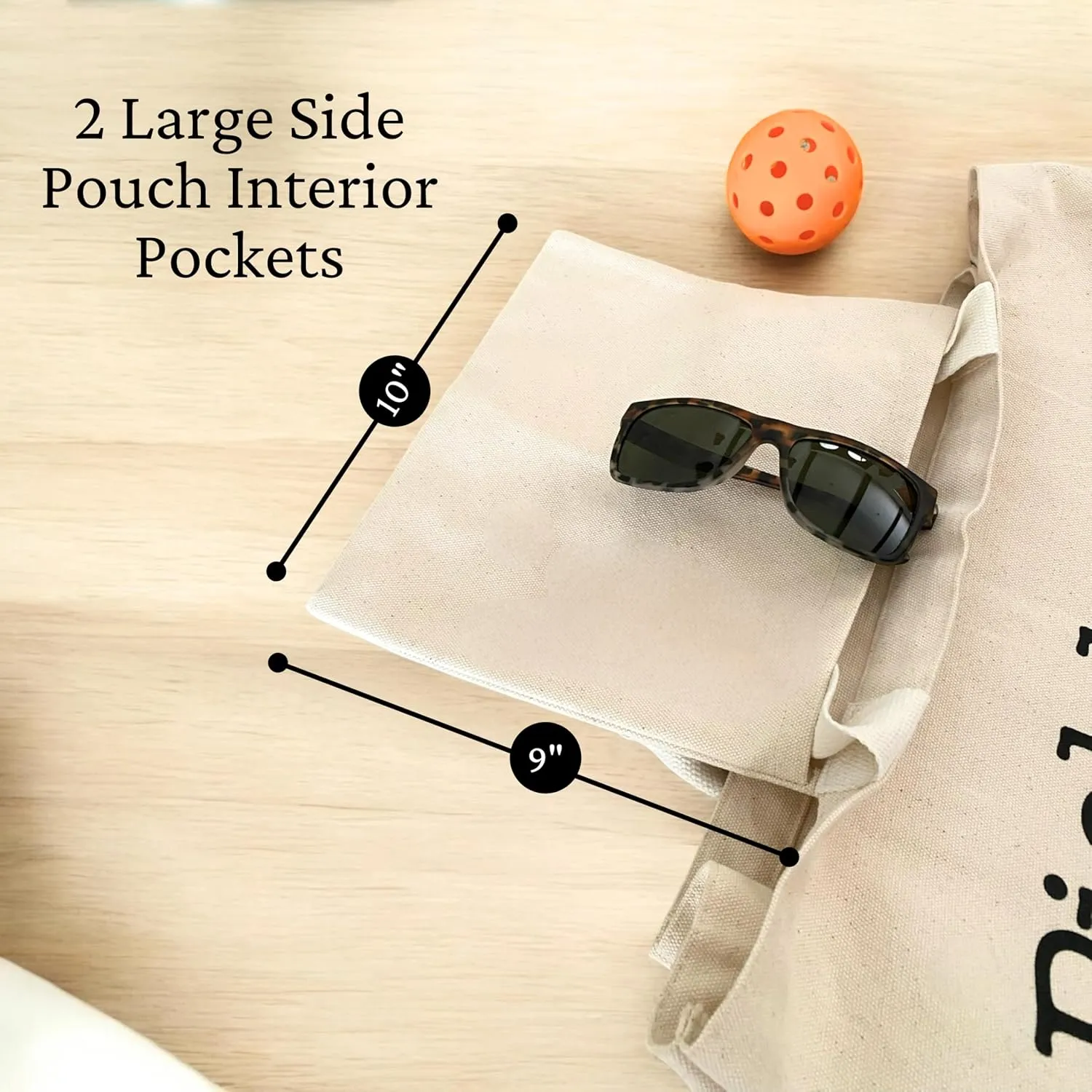 Large Canvas Pickleball Tote - Sustainable, Funny & Cute Grocery Bag