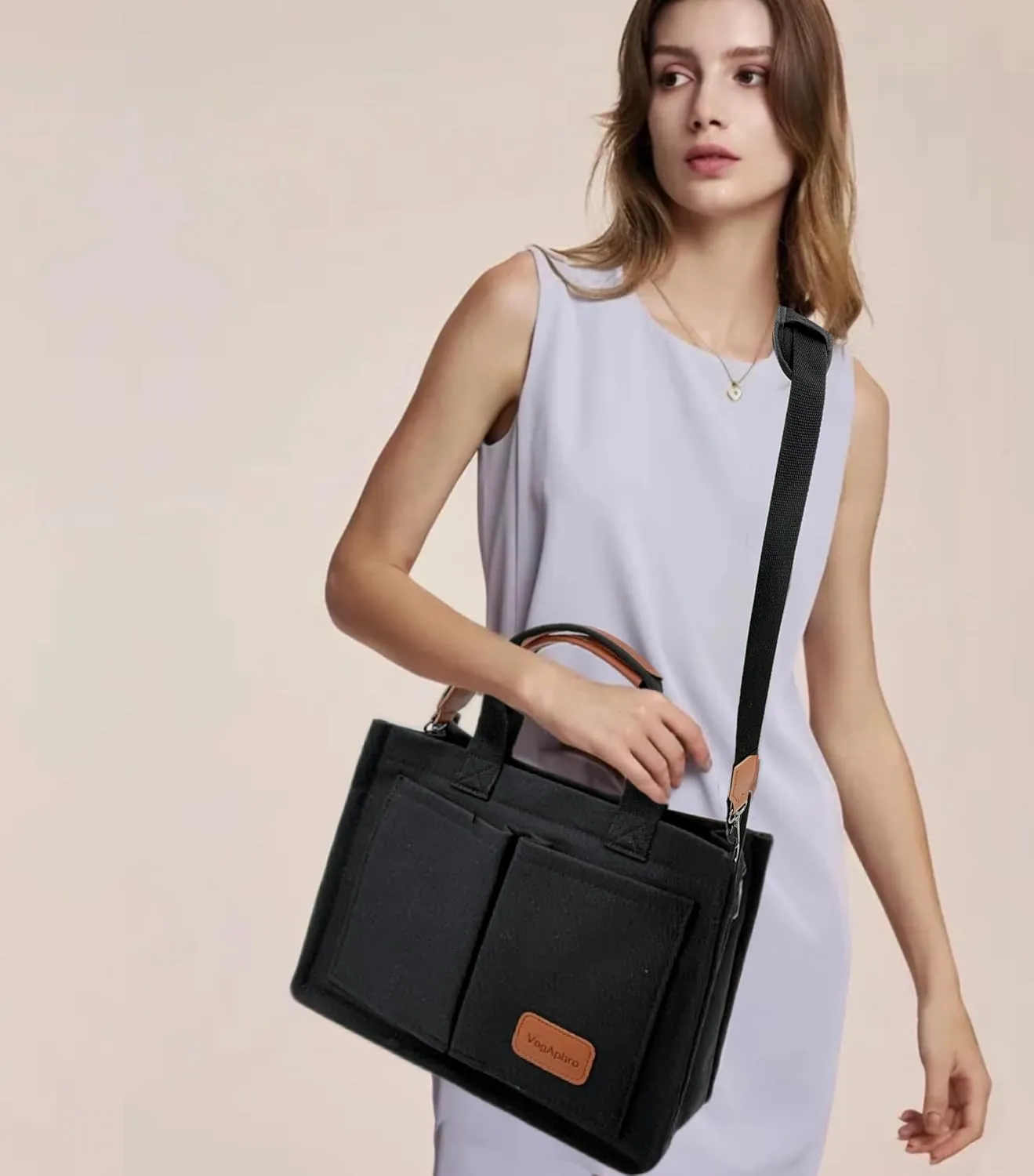 Large Canvas Tote Bag for Women Work Tote Bags with Pockets Laptop Crossbody Purses Everyday Bag Handbags for Travel