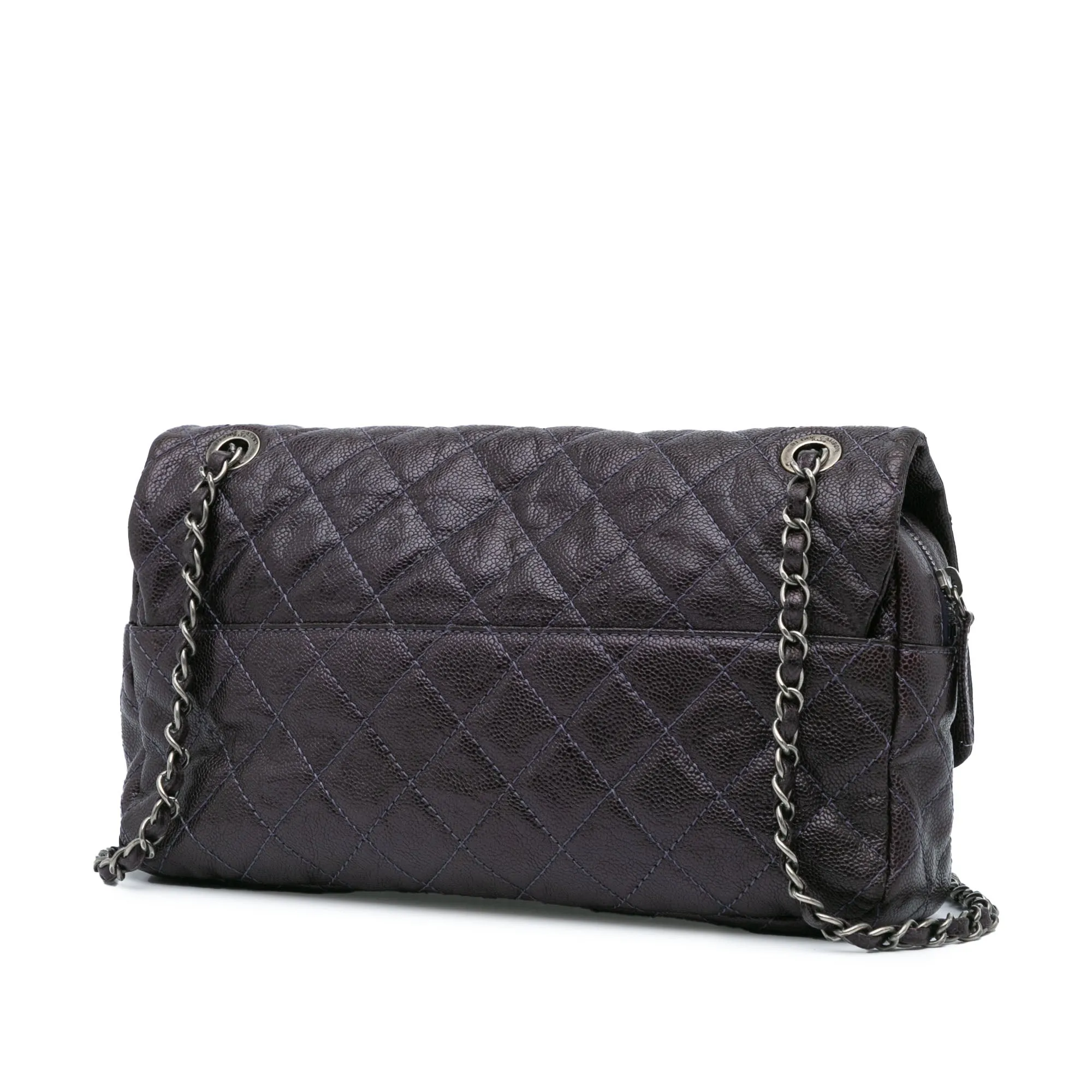 Large Classic Caviar Easy Zip Flap