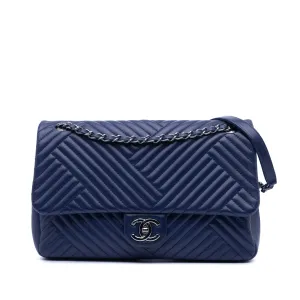 Large Lambskin CC Crossing Flap