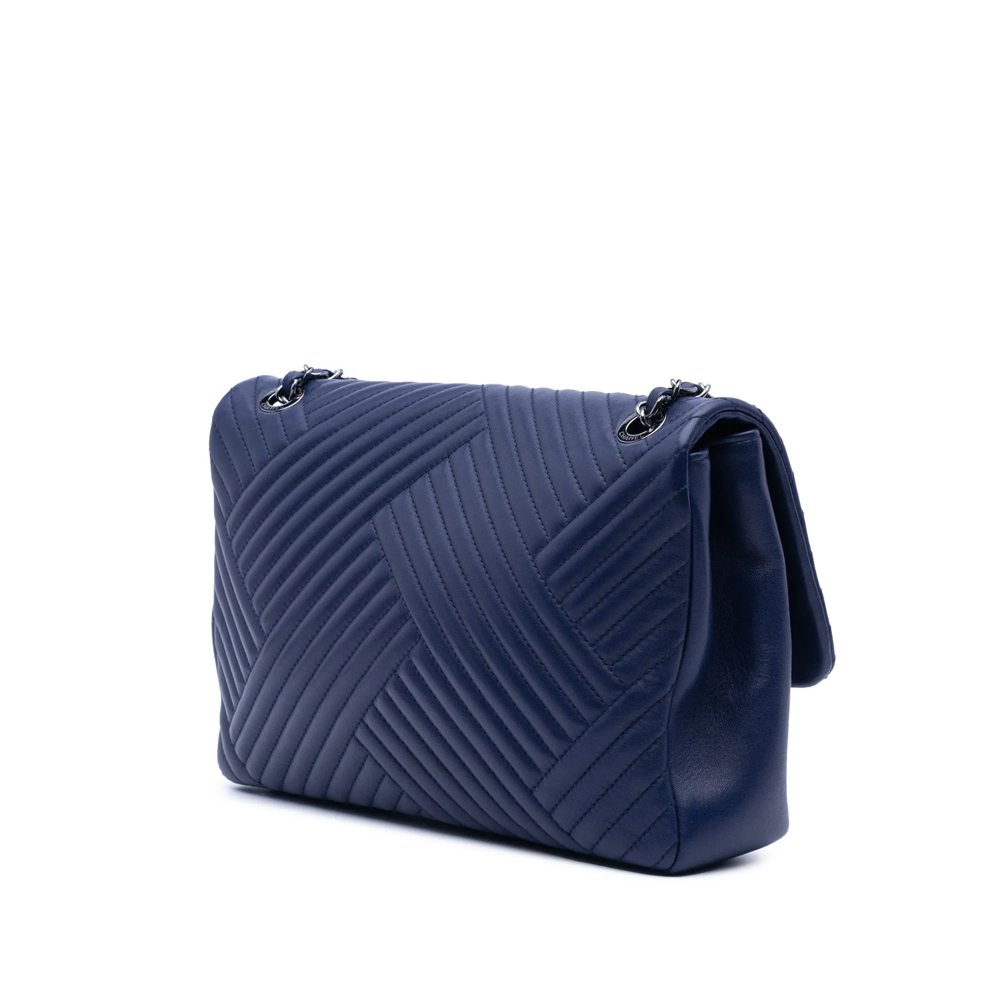Large Lambskin CC Crossing Flap