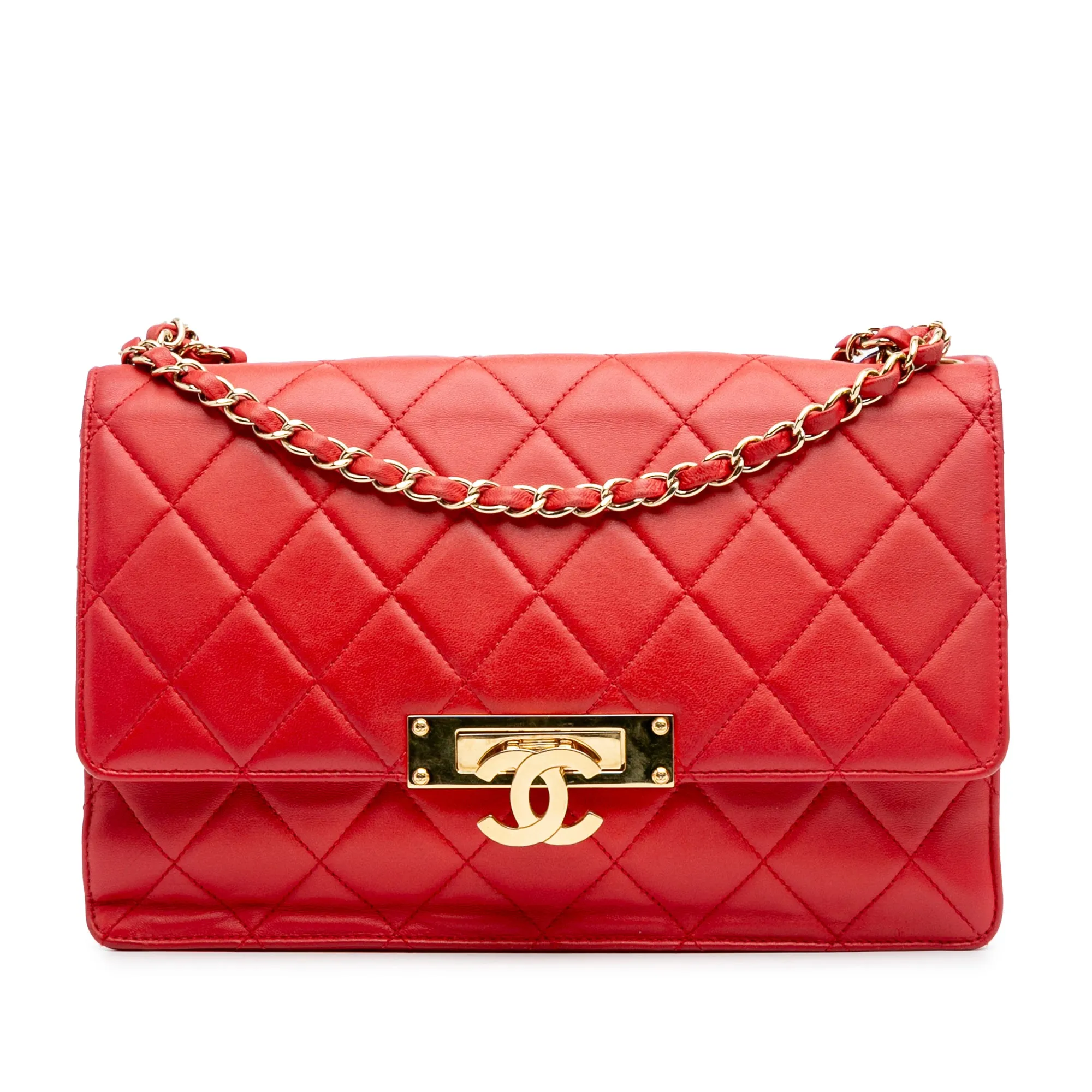 Large Quilted Lambskin Golden Class Flap