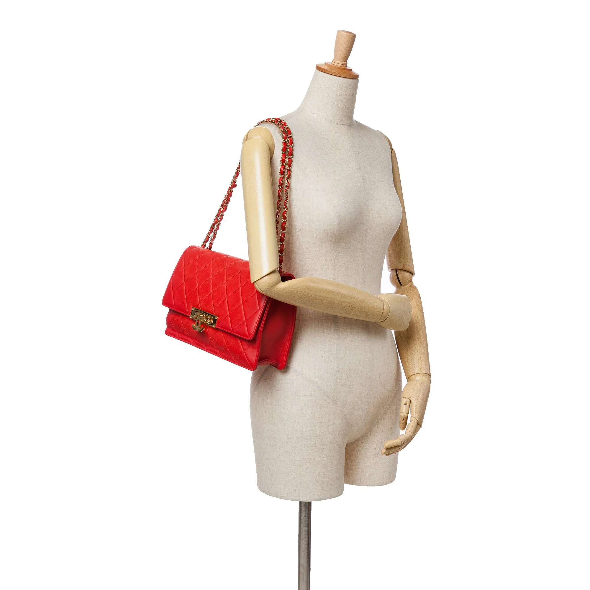 Large Quilted Lambskin Golden Class Flap